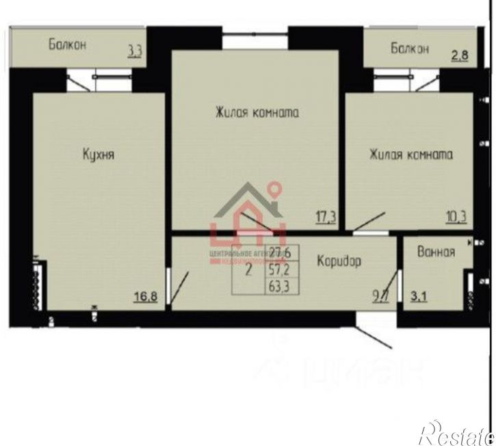 2-комн квартира Ессентуки г., Орджоникидзе ул.