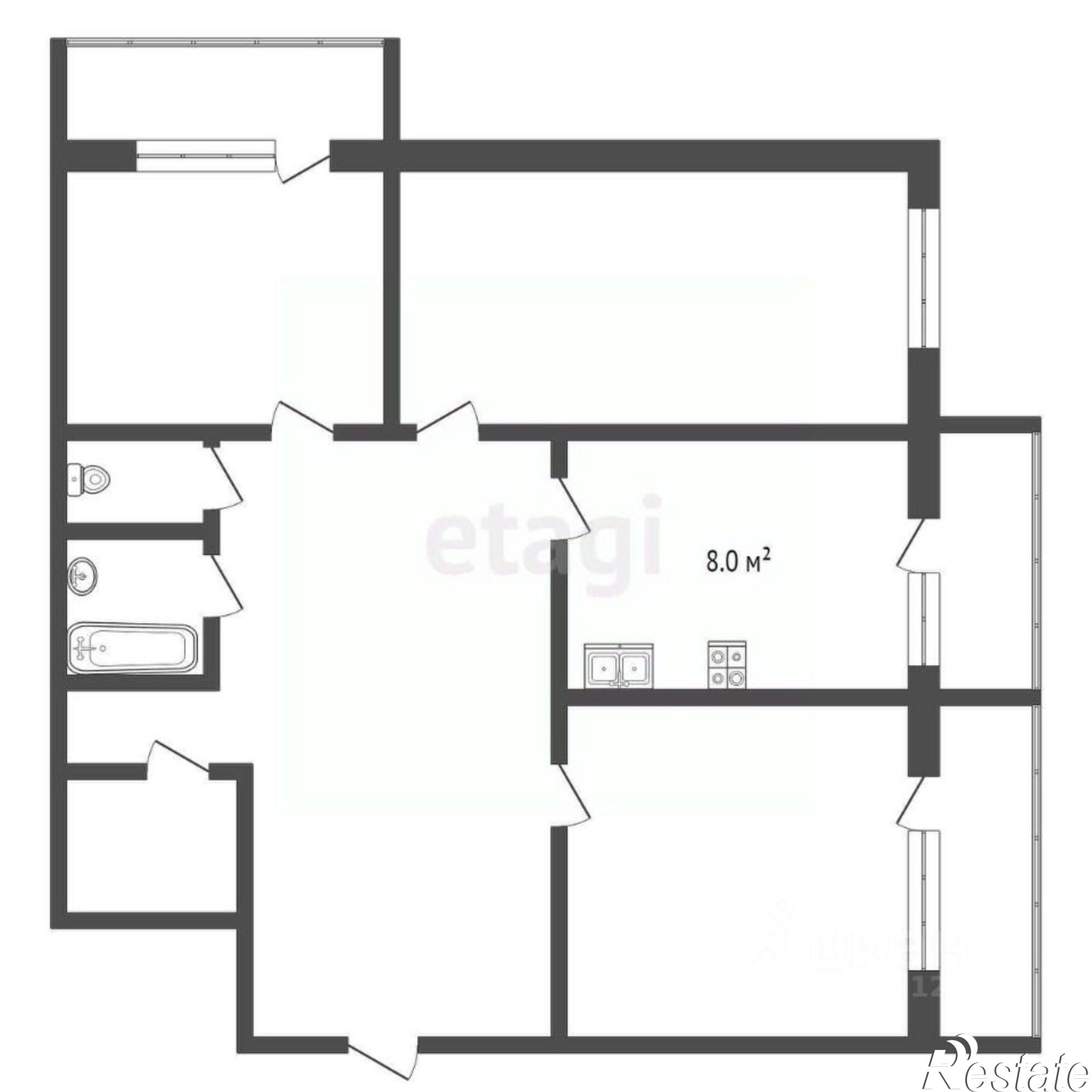 Купить квартиру за 6 500 000 рублей на Октябрьская улица, 279Б