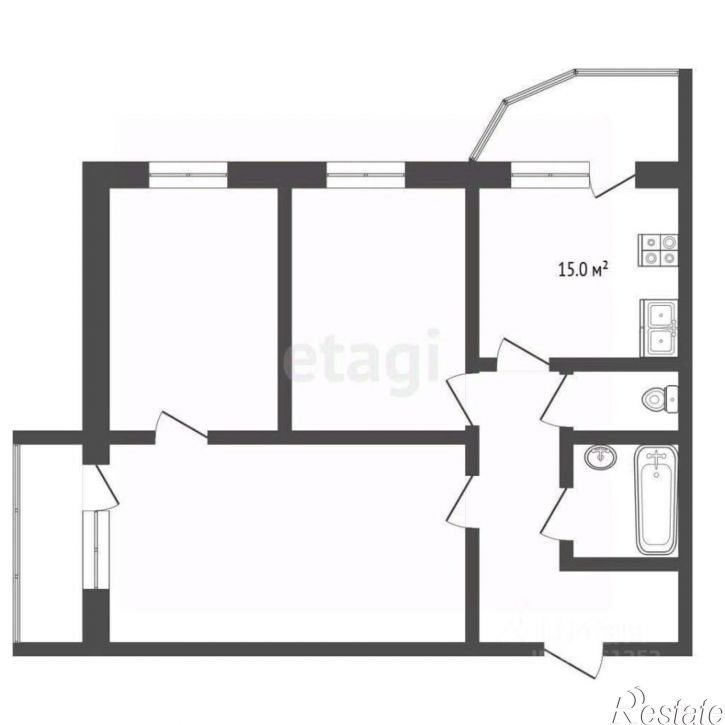 3-комн квартира Новопятигорская улица, 12,  д. 12