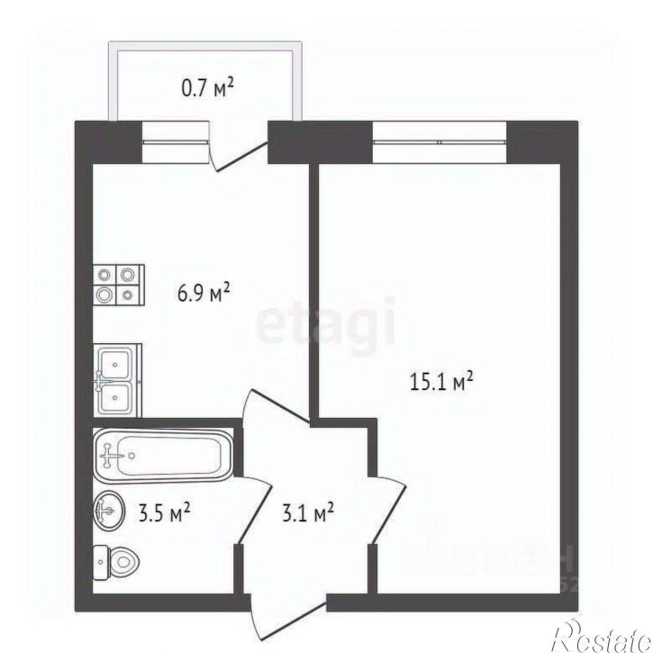 1-комн квартира Взлётная улица, 9 к3,  д. 9 к3