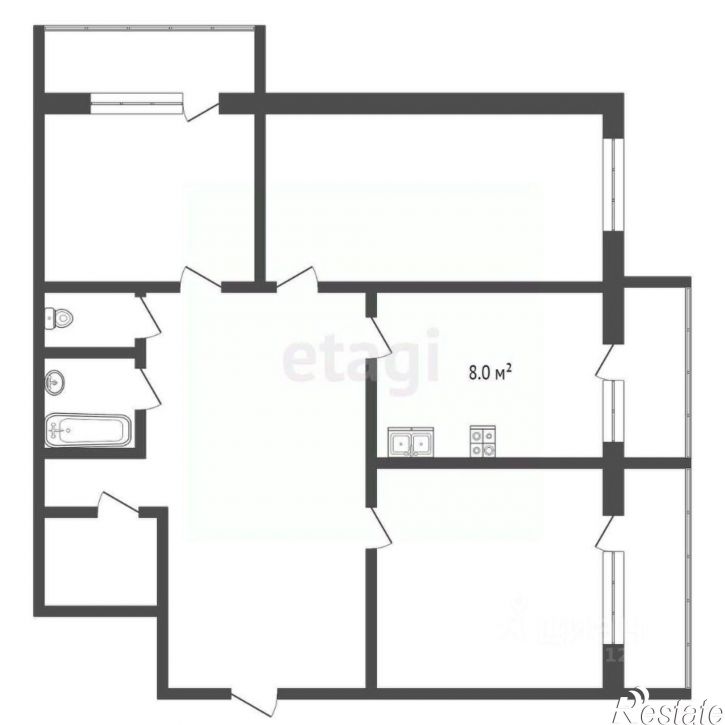 3-комн квартира Октябрьская улица, 279Б,  д. 279Б