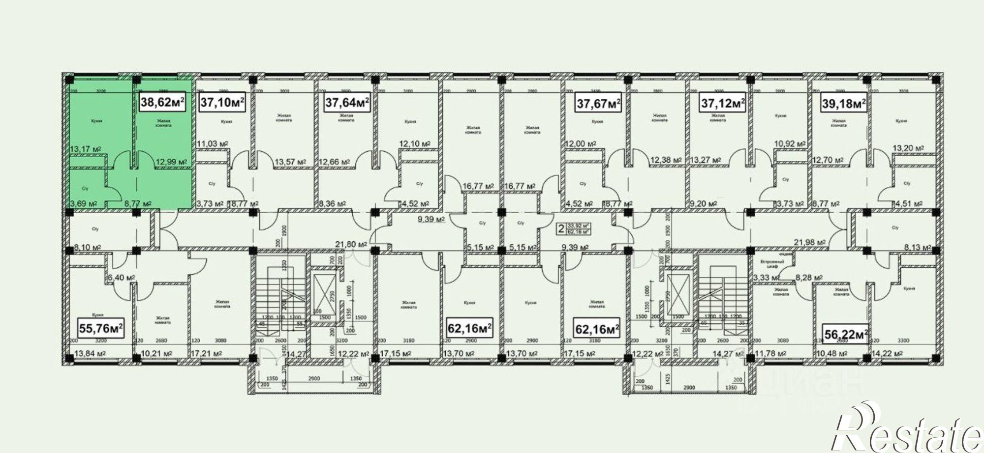 Купить квартиру за 4 441 300 рублей на Октябрьская улица, 154А