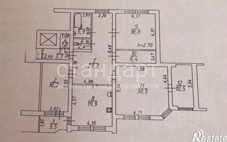 4-комн квартира Новопятигорская улица, 12,  д. 12