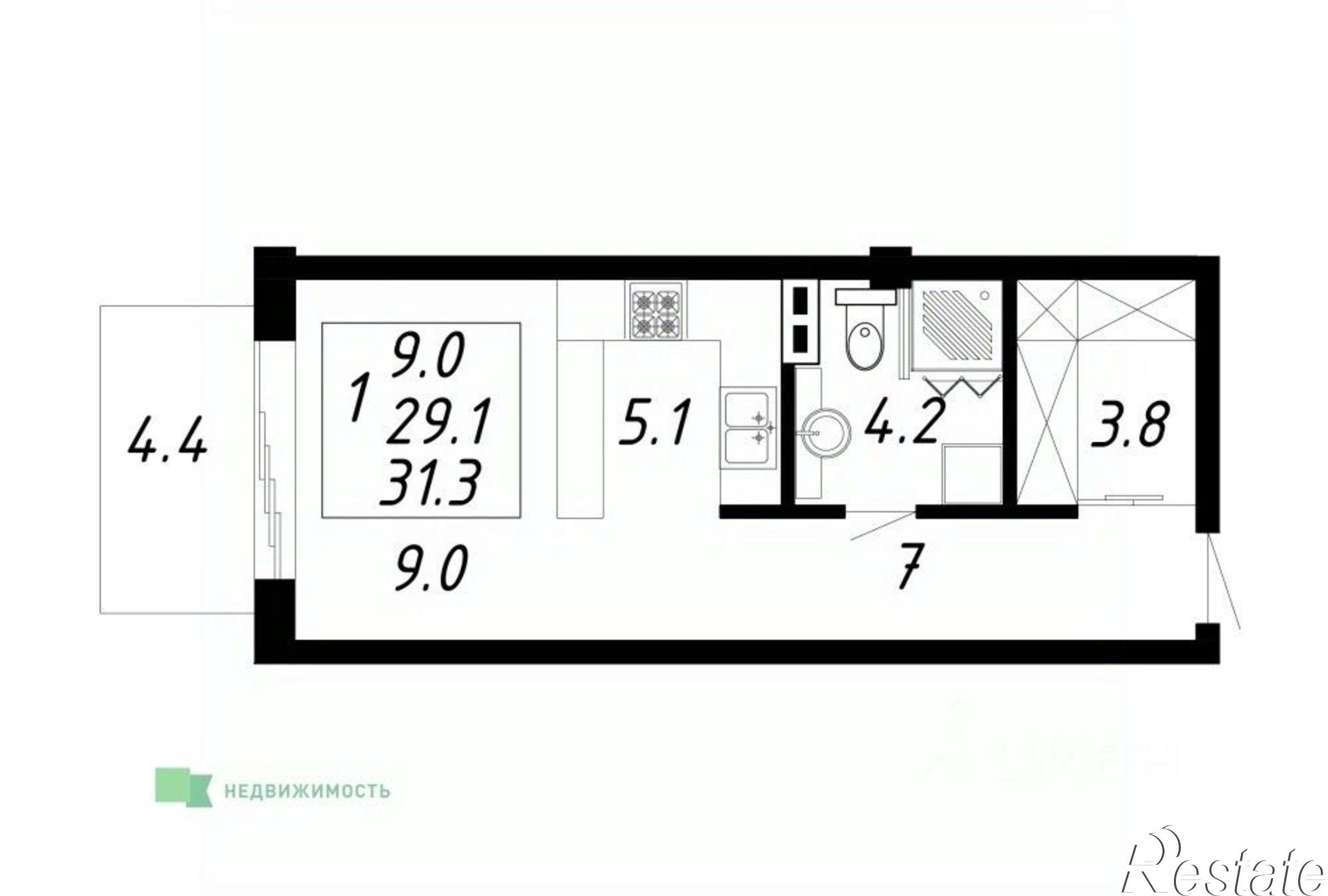Купить квартиру за 5 008 000 рублей на Октябрьская улица, 24