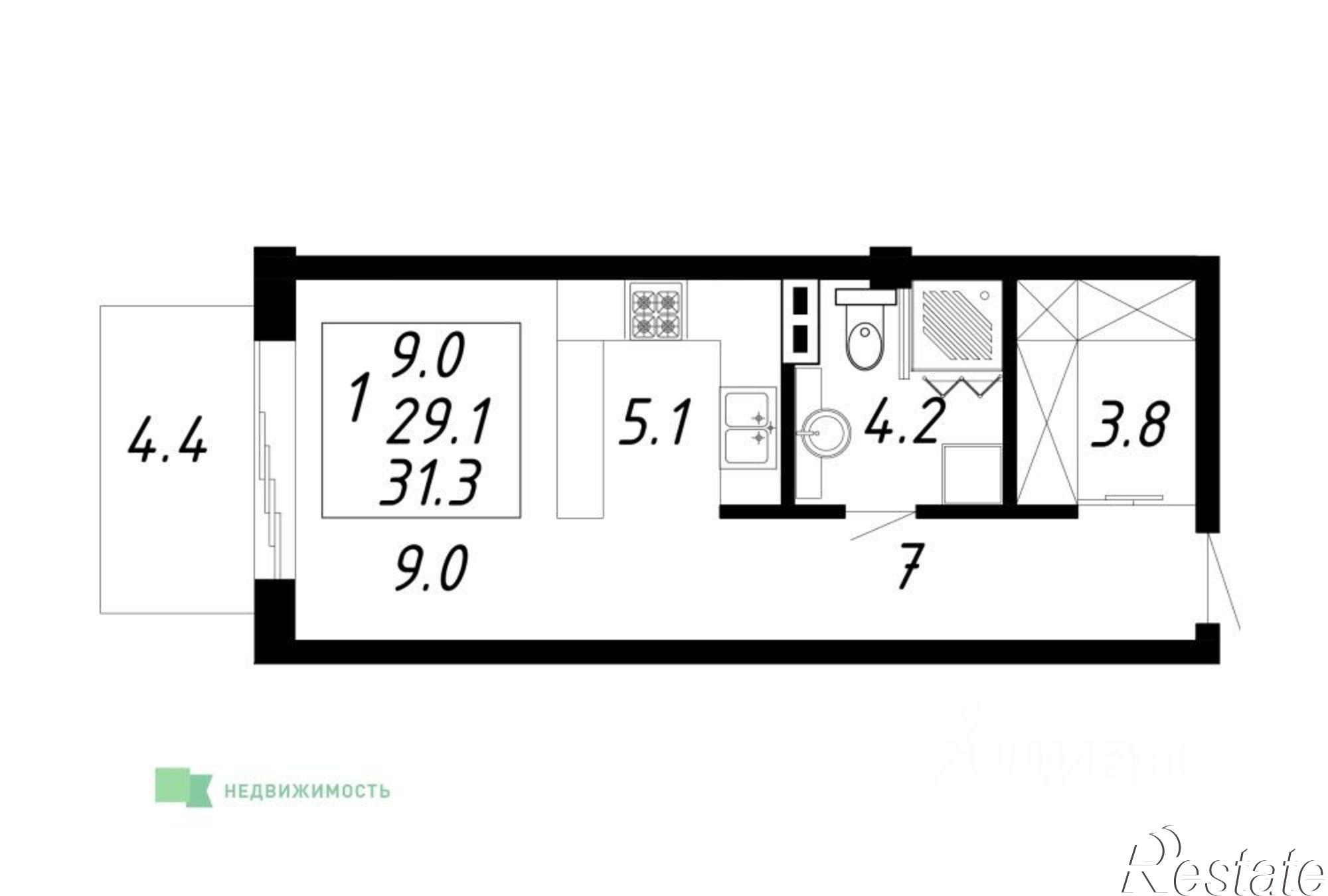 Купить квартиру за 5 008 000 рублей на Октябрьская улица, 24