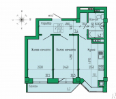 2-комн, 48 кв м, этаж 3/4 улица Кленовая Роща, 6