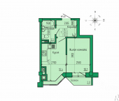 1-комн, 30 кв м, этаж 2/4 улица Кленовая Роща, 6