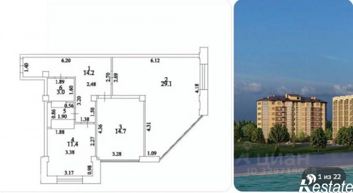 2-комн квартира в новом доме Октябрьская улица, 8/5,  д. 8/5
