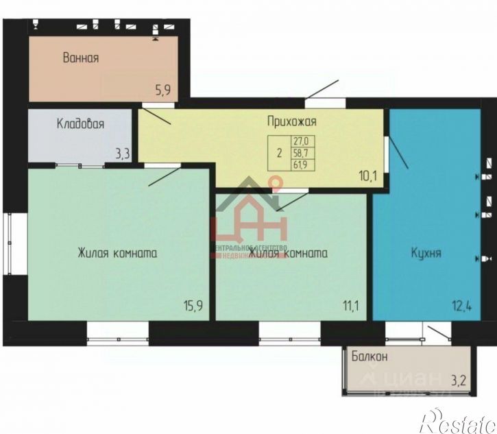 2-комн квартира ул Никольская, 23/2,  д. 23/2