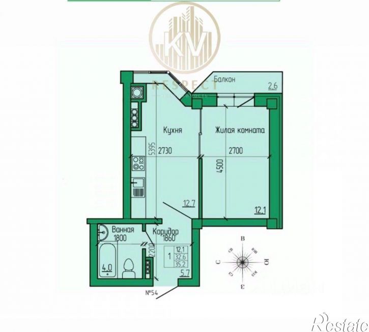 1-комн квартира улица Кленовая Роща, 12,  д. 12