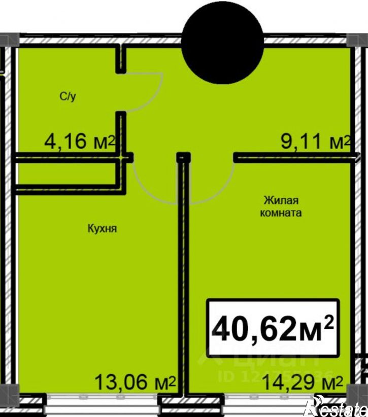 1-комн квартира в новом доме Октябрьская улица, 190Б,  д. 190Б