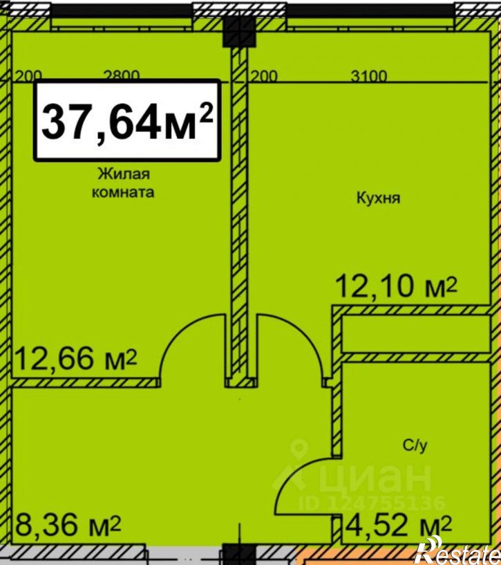 1-комн квартира в новом доме ул Благодатная, 22 2,  д. 22 2,  к. 2