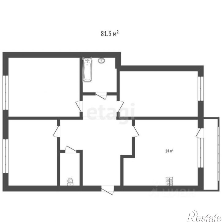 3-комн квартира ул Шмидта, 27,  д. 27