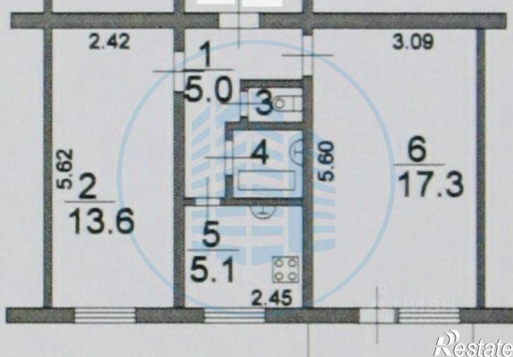 2-комн квартира ул Озерная, 6,  д. 6