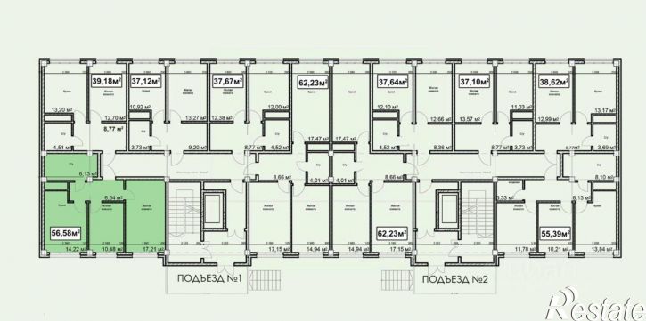 2-комн квартира в новом доме ул Благодатная, 22 1,  д. 22 1,  к. 1