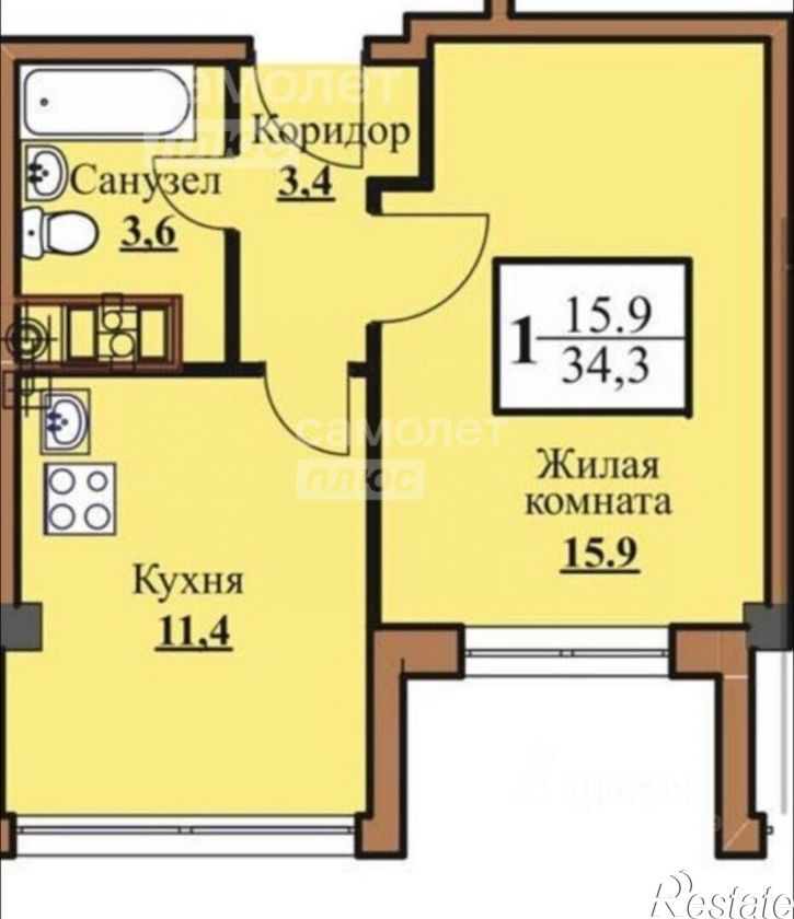 1-комн квартира Просторная улица, 36 к9,  д. 36 к9