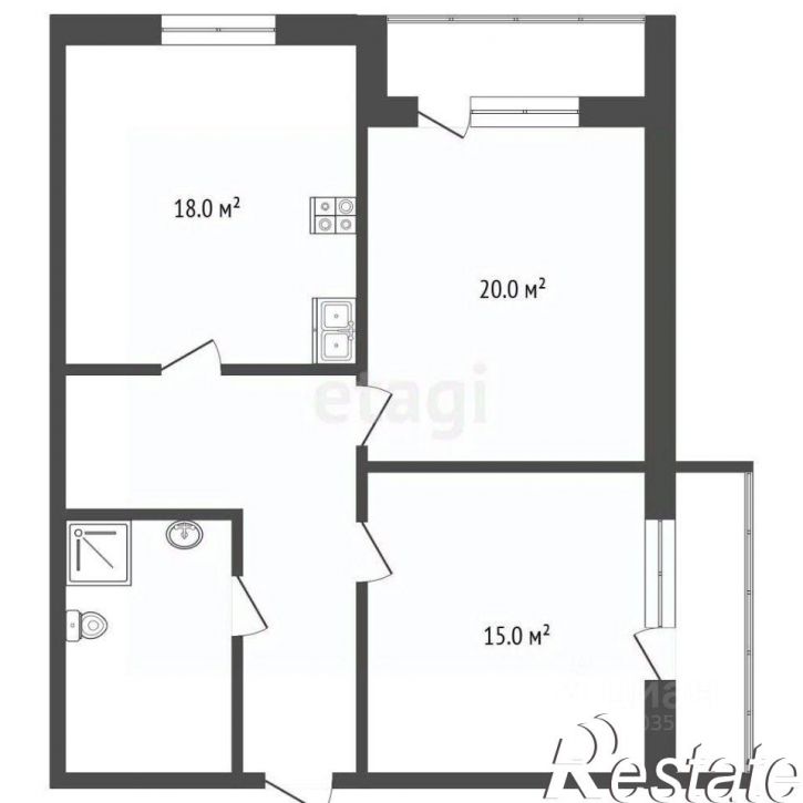 2-комн квартира Новопятигорская улица, 12,  д. 12