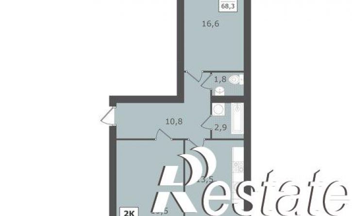 2-комн квартира в новом доме улица имени Рыбникова, 34,  д. 34