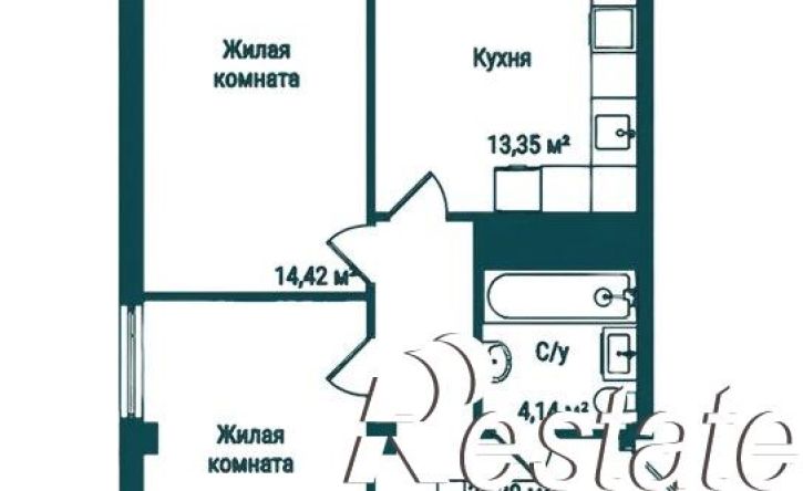 2-комн квартира в новом доме Октябрьская улица, 170,  д. 170