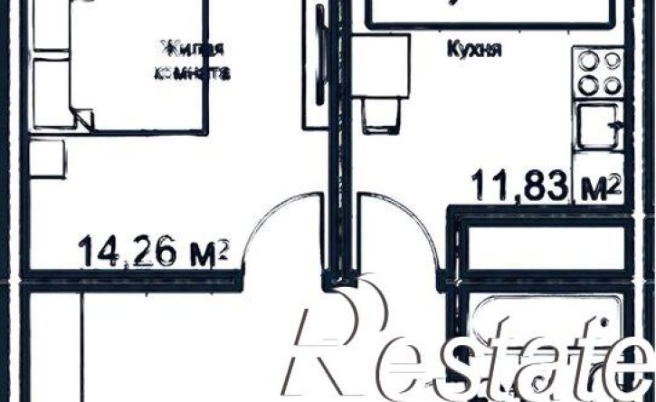 1-комн квартира в новом доме Октябрьская улица, 190Б,  д. 190Б