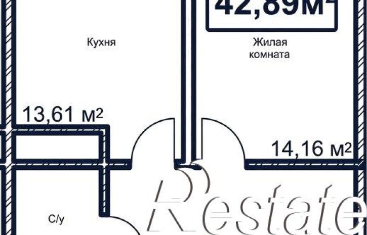 1-комн квартира в новом доме Октябрьская улица, 190Б,  д. 190Б
