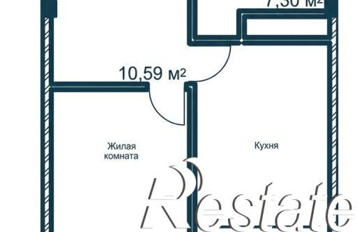 1-комн квартира в новом доме Октябрьская улица, 190Б,  д. 190Б