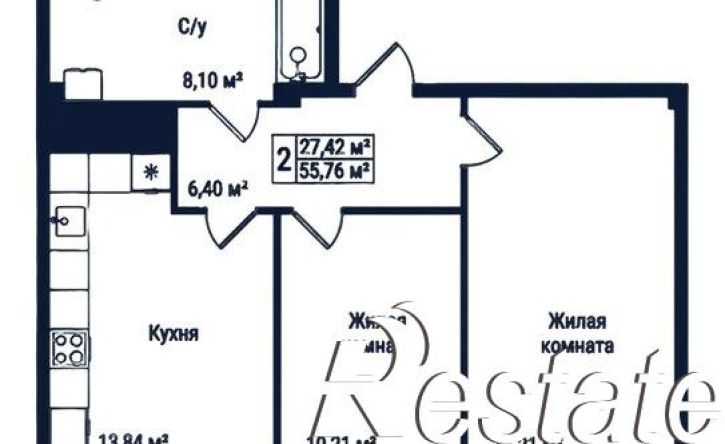 2-комн квартира в новом доме Октябрьская улица, 154А,  д. 154А