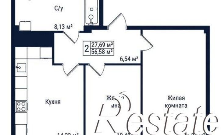 2-комн квартира в новом доме улица Гаевского, 149,  д. 149