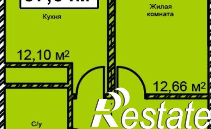 1-комн квартира в новом доме Октябрьская улица, 154А,  д. 154А
