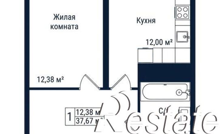 1-комн квартира в новом доме улица Гаевского, 149,  д. 149