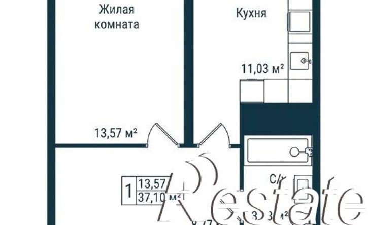 1-комн квартира в новом доме улица Гаевского, 149,  д. 149