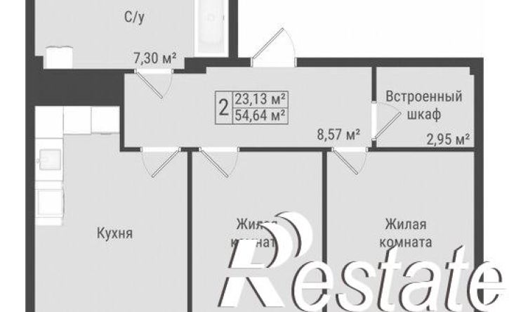 2-комн квартира в новом доме улица Гаевского, 149,  д. 149