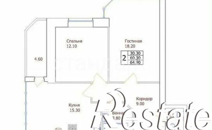 2-комн квартира улица Фридриха Энгельса, 44 к1,  д. 44 к1